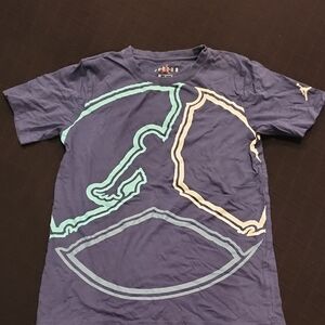 Jordan Kids Short Sleeve Tee - Blue with Green and White Accents